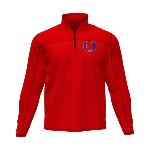 [CUS-DFW-QTRZ-PER-LSL-RED-AS-LOGO1] Quarter Zip Pullover (Adult S, Red, Logo 1)