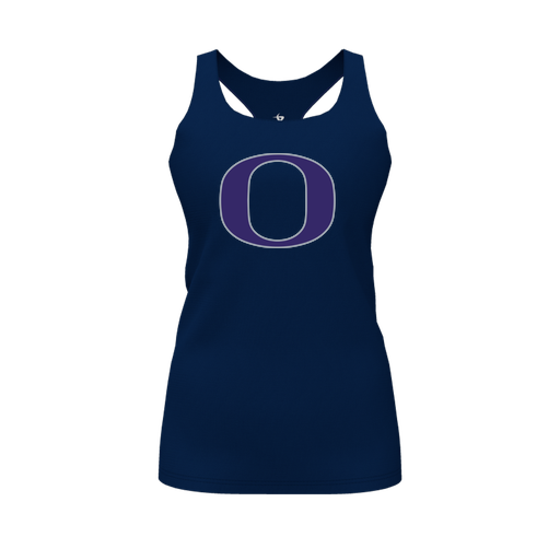 [FT0TRBNV-FYS-LOGO1] Decker Racerback Tank Top (Female Youth S, Navy, Logo 1)