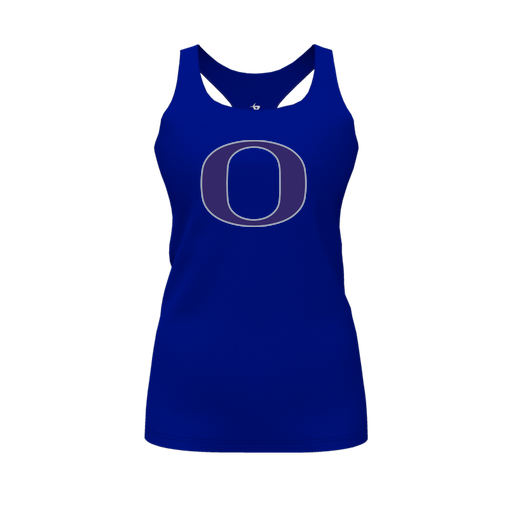 [CUS-DFW-RCBK-PER-RYL-FYS-LOGO1] Racerback Tank Top (Female Youth S, Royal, Logo 1)