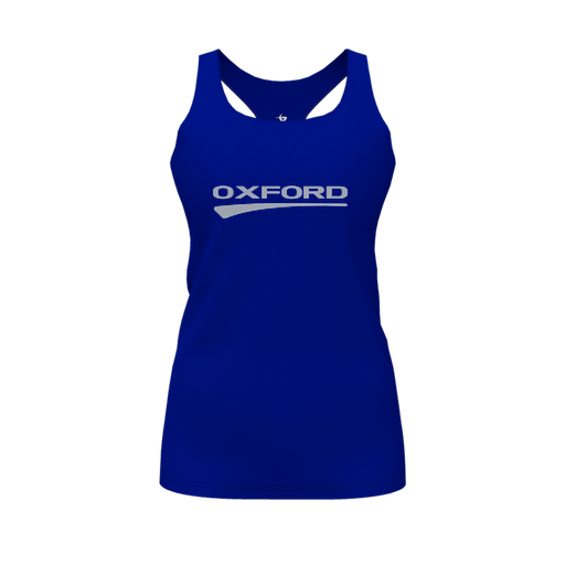 [CUS-DFW-RCBK-PER-RYL-FYS-LOGO2] Racerback Tank Top (Female Youth S, Royal, Logo 2)