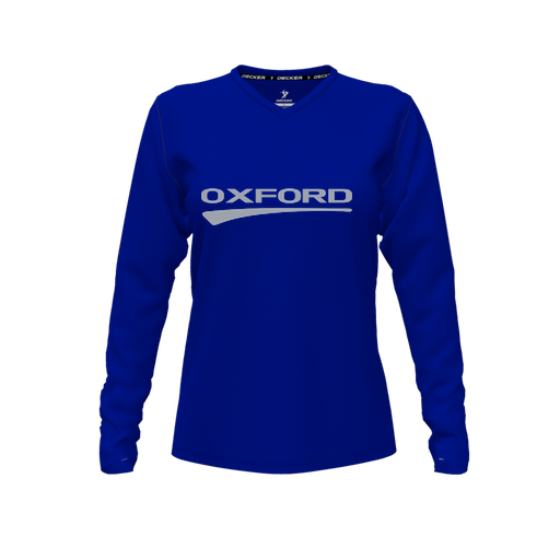 [CUS-DFW-TEES-CMF-VNK-LSL-RYL-FYXS-LOGO2] Comfort T-Shirt (Female Youth XS, Royal, V Neck, Logo 2, Long Sleeve)