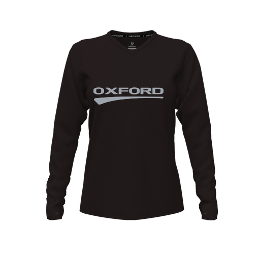[CUS-DFW-TEES-PER-VNK-LSL-BLK-FYXS-LOGO2] Performance T-Shirt (Female Youth XS, Black, V Neck, Logo 2, Long Sleeve)