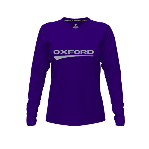 [CUS-DFW-TEES-PER-VNK-LSL-PUR-FYXS-LOGO2] Performance T-Shirt (Female Youth XS, Purple, V Neck, Logo 2, Long Sleeve)