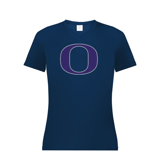 [2792.065.XS-LOGO1] Ladies Smooth Sport V-Neck T-Shirt (Female Adult XS, Navy, Logo 1)