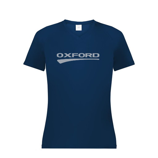 [2792.065.XS-LOGO2] Ladies Smooth Sport V-Neck T-Shirt (Female Adult XS, Navy, Logo 2)