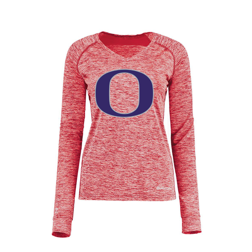 [222770.T20.XS-LOGO1] Ladies Electric Long Sleeve Shirt (Female Adult XS, Red, Logo 1)