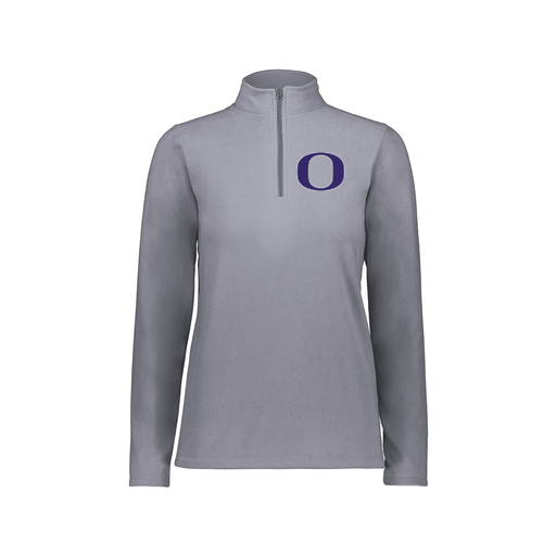 [6864.059.XS-LOGO1] Ladies MicroFleece 1/4 Zip Pullover (Female Adult XS, Gray, Logo 1)