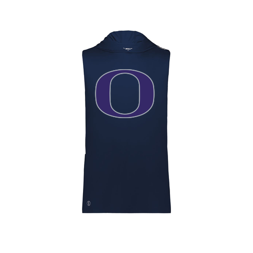 [222590.065.XS-LOGO1] Men's CoolDry Sleeveless Hoodie (Adult XS, Navy, Logo 1)