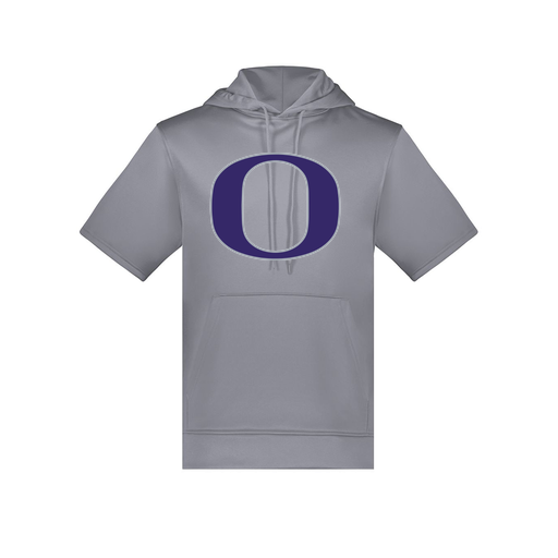 [6871.059.S-LOGO1] Men's Dri Fit Short Sleeve Hoodie (Adult S, Gray, Logo 1)