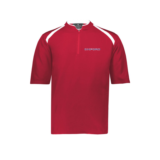 [229581-AS-RED-LOGO3] Men's Dugout Short Sleeve Pullover (Adult S, Red, Logo 3)