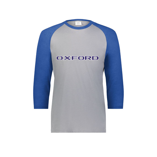 [6879.28V.S-LOGO3] Men's Vintage 3/4 Sleeve T-Shirt (Adult S, Royal, Logo 3)