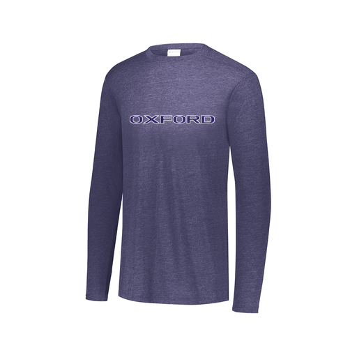 [3075.U22.XS-LOGO3] Decker Men's Tri-Blend T-Shirt - Long Sleeve (Adult XS, Navy, Logo 3)