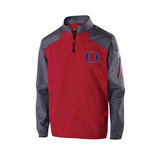 [229155.H01.XS-LOGO1] Men's Raider LS Pullover (Adult XS, Red, Logo 1)