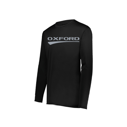 [222823.080.S-LOGO2] Youth LS Smooth Sport Shirt (Youth S, Black, Logo 2)