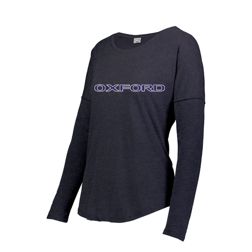 [FTLCUBNV-FAS-LOGO3] Decker Women's Tri-Blend T-Shirt - Long Sleeve (Female Adult S, Navy, Logo 3)