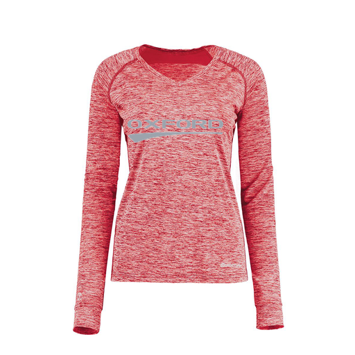 [222770.T20.XS-LOGO2] Ladies Electric Long Sleeve Shirt (Female Adult XS, Red, Logo 2)