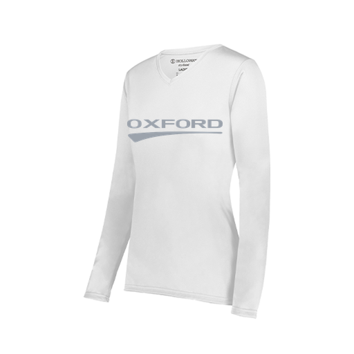 [222824.005.S-LOGO2] Ladies LS Smooth Sport Shirt (Female Adult S, White, Logo 2)